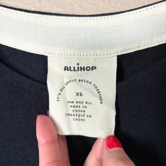 Anthropologie Allihop Navy and White Striped Knit Sailor Mini Dress Size XS - Picture 3 of 12